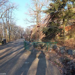 View of Some of the Older Primate Enclosures