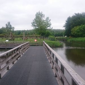 View to one of the Monkey-enclosures