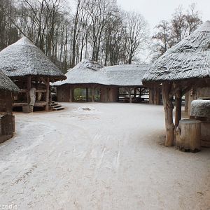 View in the African Village Exhibit