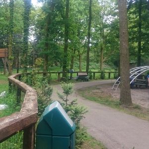 Empty aviary and playing ground