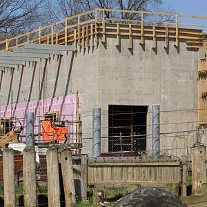Elephant paddock, house and construction Apr 2009