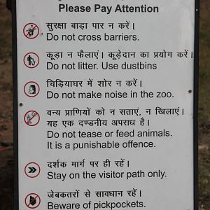 Delhi Zoo signage