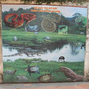 signage showing what is in the Reptile House