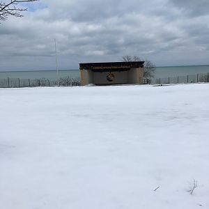 Pavilion and Lake Michigan