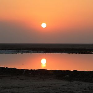 sunset over the salt ponds