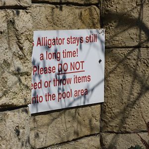 Signs on Chinese Alligator Outdoor Pool