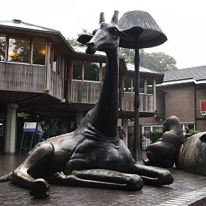 Sculptures at entrance