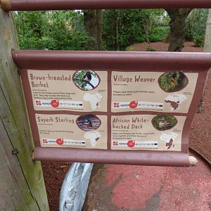 Signage in Tsavo Aviary