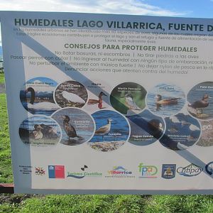 sign villarica lake chile