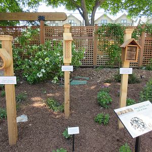 Pollinator Patio (home-made bee hives)