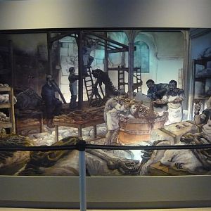 Bernissart Iguanodons preparation (diorama)