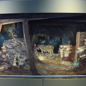 Discovery of the Bernissart Iguanodon graveyard (diorama)