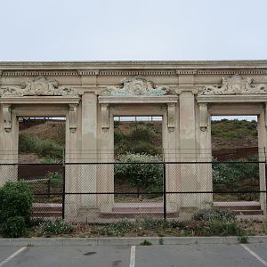 Structure near parking lot (outside zoo grounds)