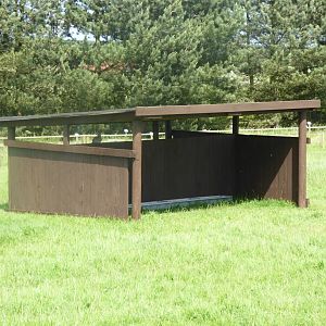 Completed shelter in Alpaca and Rhea paddock, 12th June 2017