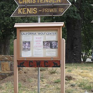 Sign at bottom of driveway