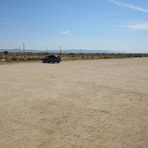 My minivan is the only vehicle in the carpark!