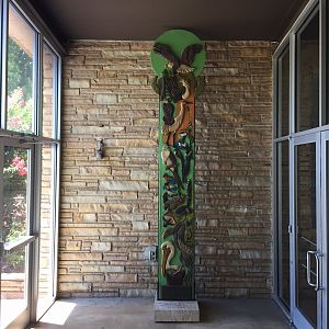 Sculpture inside Conservation Center entrance