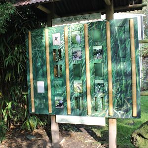 Bird-sign Asian walk-through-aviary