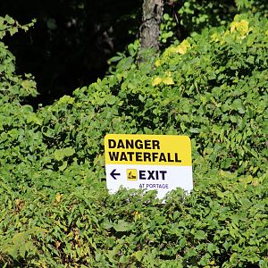 Waterfall Warning Sign