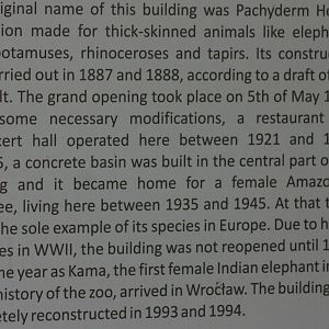 Elephant House Historical Information Sign; Wroclaw; 8th September 2017