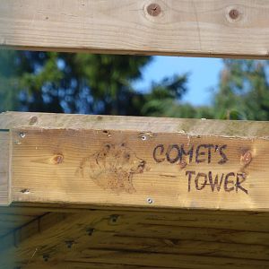 Signage on tower in Bear enclosure