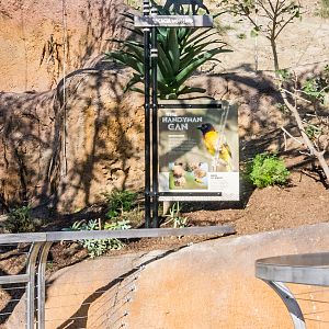 Information sign inside lower aviary.