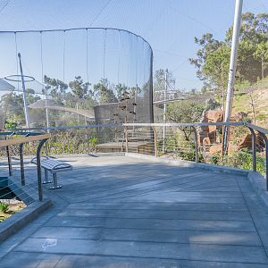 Walkway inside aviary.