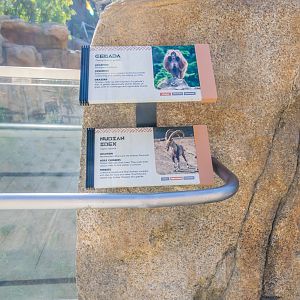 Signs for a planned mixed species exhibit.