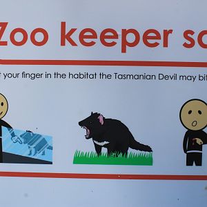 Tasmanian Devil warning sign