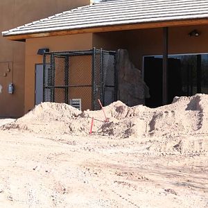 back of new sand cat exhibit