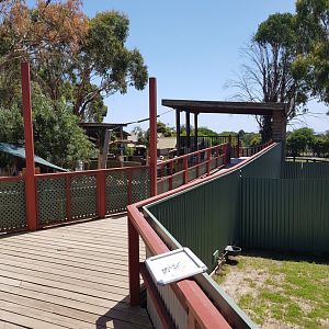 Walkway overlooking enclosures