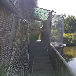 Children climbing-place inside old monkey-cage