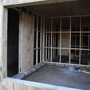 New binturong enclosure under construction (indoor viewing)