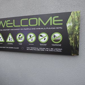 Signage on Tropical House entrance