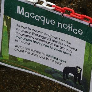 Signage on former Macaque enclosure