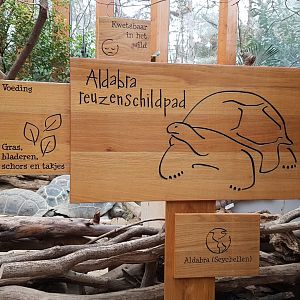Sign Aldabra giant tortoise