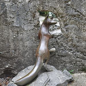 fox statue (at penguin exhibit)