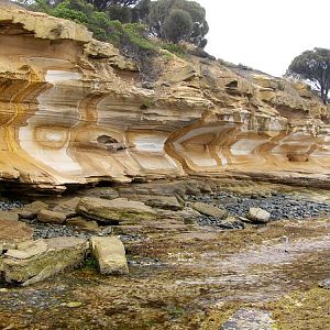 Painted cliffs.  Maria Island, Tasmania