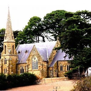 Early convict built church.  Tasmania