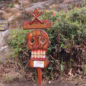 Sign near Kelimutu.   Flores