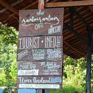 Tourist info sign.   Flores