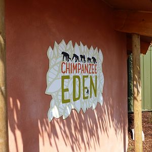 Signage at entrance of Chimp Eden