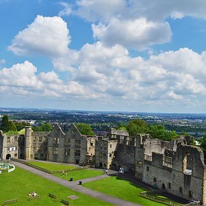 View over castle courtyard