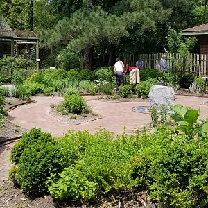 Small garden to right of east entrance