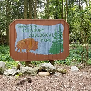 Welcome sign at west entrance