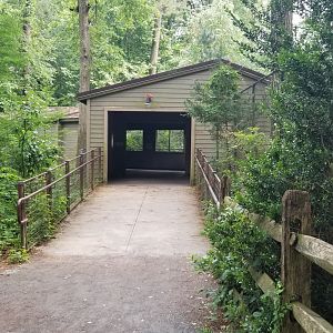 Covered walkway for deer/wolf viewing