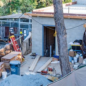 Construction on the platypus exhibit.