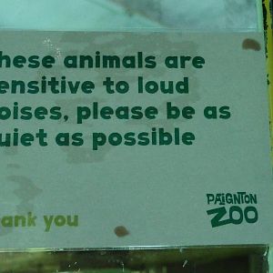 New sign in the ape house, July 2018