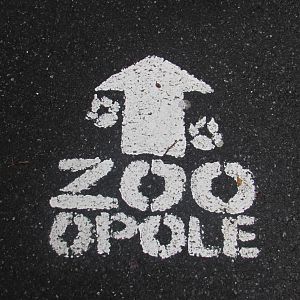 On the way to the zoo - Sign on the park alley