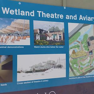 Detail on wetland theater and aviaries